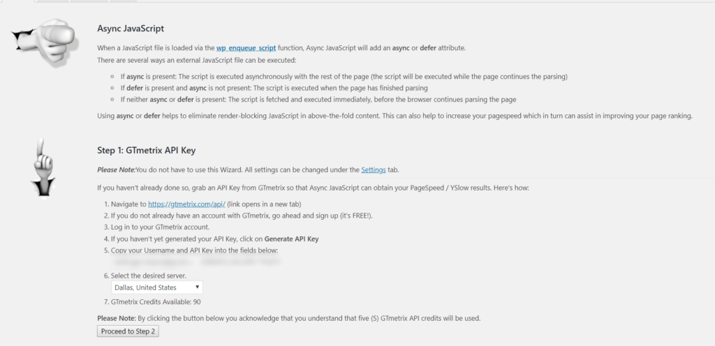 Async Javascript Settings Panel